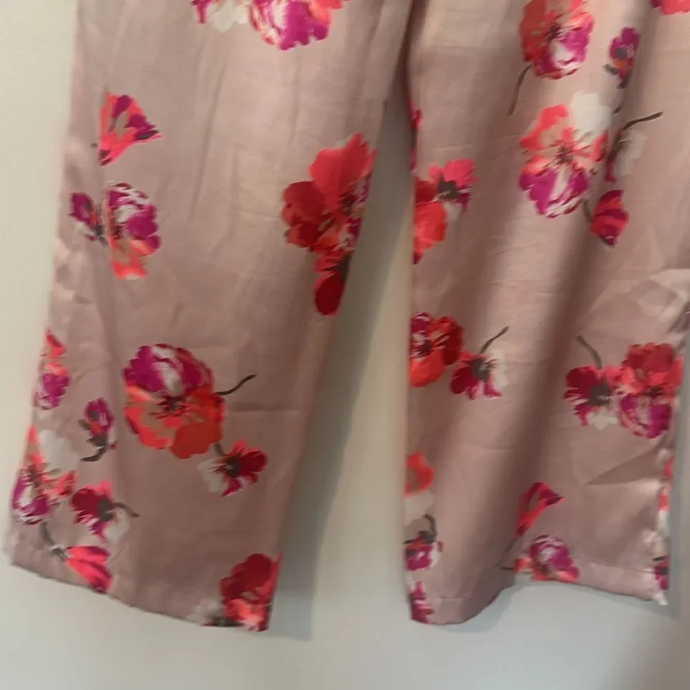 Victoria Secret Floral Satiny Pajama Set L